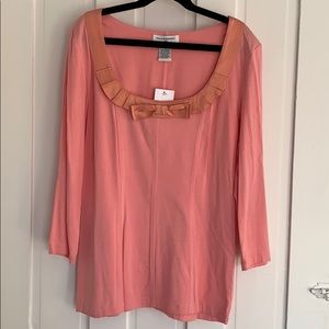 Philosophy by Republic Coral Knit Top with Bow S